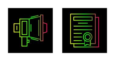 megafone e diploma ícone vetor