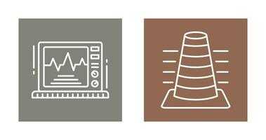 poste de amarração e ekg monitor ícone vetor