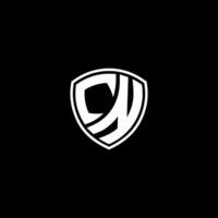 cn inicial carta dentro moderno conceito monograma escudo logotipo vetor