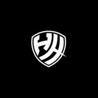 hh inicial carta dentro moderno conceito monograma escudo logotipo vetor