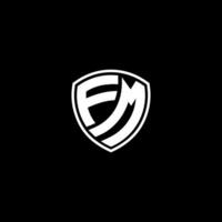 fm inicial carta dentro moderno conceito monograma escudo logotipo vetor