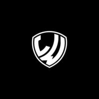 lw inicial carta dentro moderno conceito monograma escudo logotipo vetor