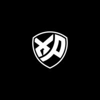 xp inicial carta dentro moderno conceito monograma escudo logotipo vetor