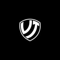 vt inicial carta dentro moderno conceito monograma escudo logotipo vetor