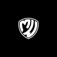 mw inicial carta dentro moderno conceito monograma escudo logotipo vetor