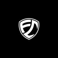 fc inicial carta dentro moderno conceito monograma escudo logotipo vetor
