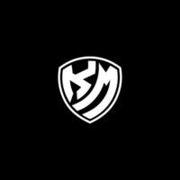 km inicial carta dentro moderno conceito monograma escudo logotipo vetor
