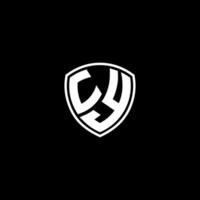 uy inicial carta dentro moderno conceito monograma escudo logotipo vetor
