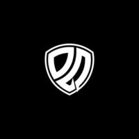 dq inicial carta dentro moderno conceito monograma escudo logotipo vetor