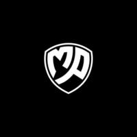 mp inicial carta dentro moderno conceito monograma escudo logotipo vetor