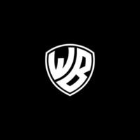 wb inicial carta dentro moderno conceito monograma escudo logotipo vetor