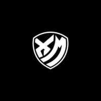 xm inicial carta dentro moderno conceito monograma escudo logotipo vetor