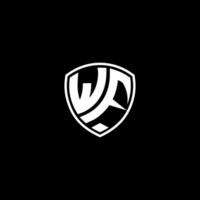 wf inicial carta dentro moderno conceito monograma escudo logotipo vetor