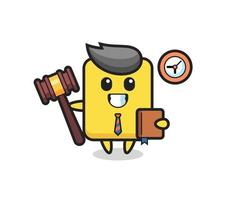 mascote do cartão amarelo como juiz vetor