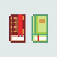 dois livros estão mostrando dentro pixel arte estilo vetor