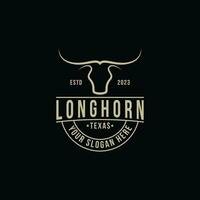 vintage retro estilo texas longhorn logotipo Projeto Ideias vetor