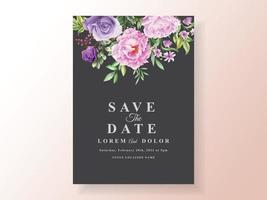 lindo modelo de convite de casamento em aquarela floral vetor