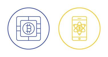 bitcoin lasca e Móvel ícone vetor