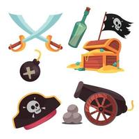 elementos dos desenhos animados dos piratas