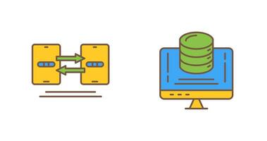 dados sincronização e dados armazenamento ícone vetor