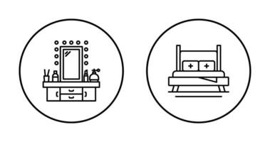 vestir mesa e cama ícone vetor