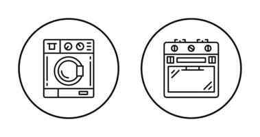 lavando máquina e fogão ícone vetor