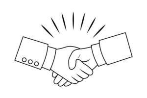aperto de mão linha arte ícone. o negócio acordo, introdução, bem sucedido negócio, parceria conceito. vetor