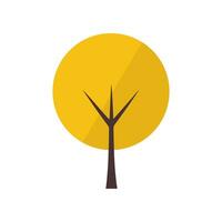 amarelo outono árvore vetor vívido simples ilustração dentro plano estilo. adequado para Projeto do sites, cartões postais, livros, padrões e de outros finalidades