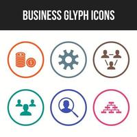 belo pacote de 6 ícones de ícones de vetor de negócios