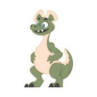 místico, fabuloso engraçado verde dinossauro. desenho animado estilo vetor