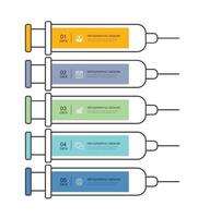 infográfico de seringa abstrata de agulha de vacinação. vetor