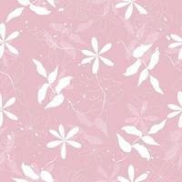 padrão de flores elegantes fofas sem costura em fundo rosa vetor