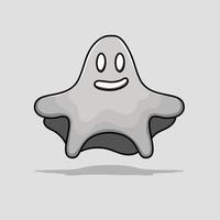 fantasma cinza monocromático isolado ilustração vetorial de halloween vetor