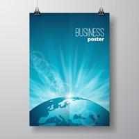 Ilustração de panfleto de negócios com globo vetor
