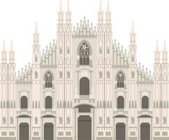 milão catedral, Itália. isolado em branco fundo vetor ilustração.