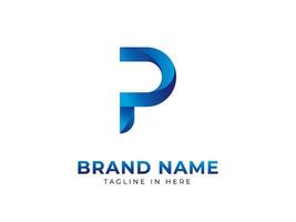 carta p gradiente colorida logotipo para você o negócio companhia vetor