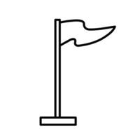triangular abano bandeira em mastro de bandeira vetor ícone ilustração isolado em quadrado branco fundo. simples plano delineado Preto e branco monocromático desenho animado arte estilizado desenho.