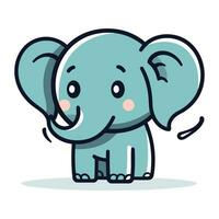 fofa desenho animado elefante. vetor ilustração dentro uma plano desenho animado estilo.