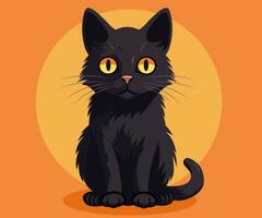 Preto gato ilustração, dia das Bruxas conceito vetor