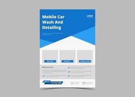 modelo de design de panfleto para lavagem de carros vetor