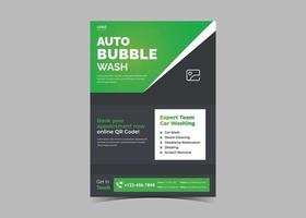 modelo de design de panfleto para lavagem de carros vetor