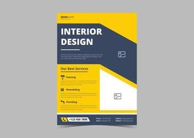 modelo de folheto de design de interiores vetor