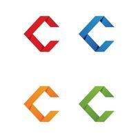 modelo de logotipo da letra c vetor