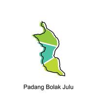mapa cidade do Padang bolak julho Alto detalhado ilustração projeto, mundo mapa país vetor ilustração modelo