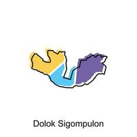 mapa cidade do dolok sigompulon, mapa província do norte sumatra ilustração projeto, mundo mapa internacional vetor modelo com esboço gráfico esboço estilo isolado em branco fundo