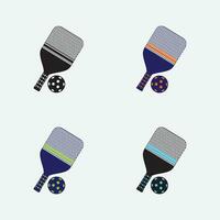 pickleball remo com bola vetor símbolo ícone para Esportes raquete diferente cor em branco fundo
