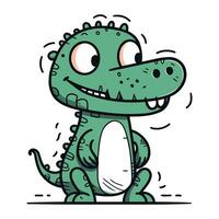 desenho animado crocodilo. vetor ilustração isolado em uma branco fundo.