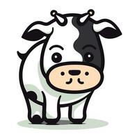 fofa vaca desenho animado vetor ilustração. fofa vaca face personagem