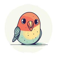 fofa desenho animado papagaio em branco fundo. colorida vetor ilustração.