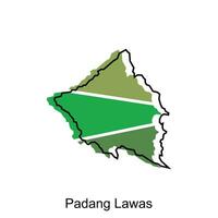 mapa cidade do Padang leis Alto detalhado ilustração projeto, norte sumatra mapa, mundo mapa país vetor ilustração modelo